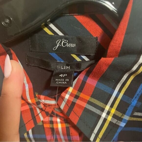 NWT J. Crew Slim Stretch Perfect Shirt Stewart Tartan- Size 4P - Picture 5 of 6